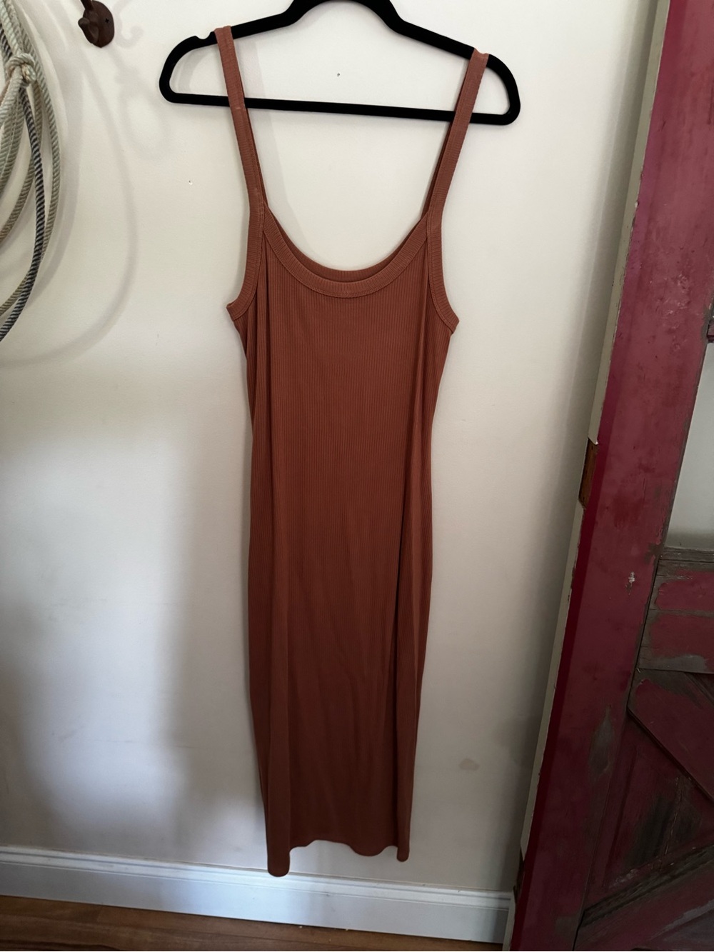 Z Supply Ribbed Maxi Dress in Rust Brown - NWOT